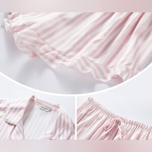 SapJon Striped Pink Pajama Set Size Small